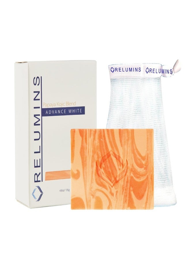 Relumins Triple Glow Bar Soap – Professional Spa Formula – Deep-Cleansing Plant-Based Skincare Bar with Gentle Exfoliation and Skin-Smoothing Benefits – Rich Lather for Daily Use – 135g with Net - Image 1